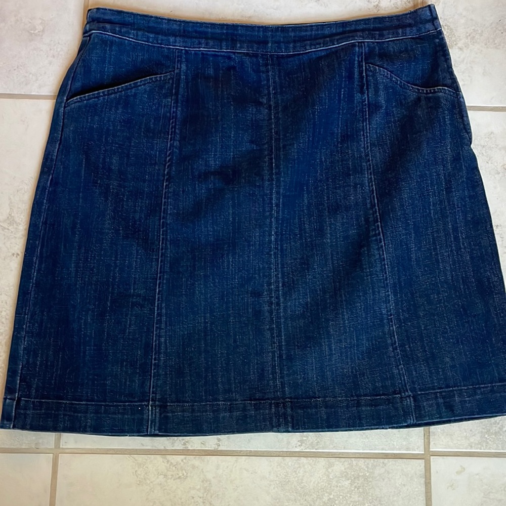 Talbots plus size denim jean skirt with side zipper